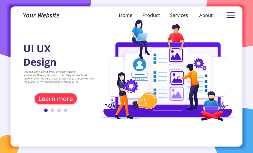 ui ux design concept in flat style vector